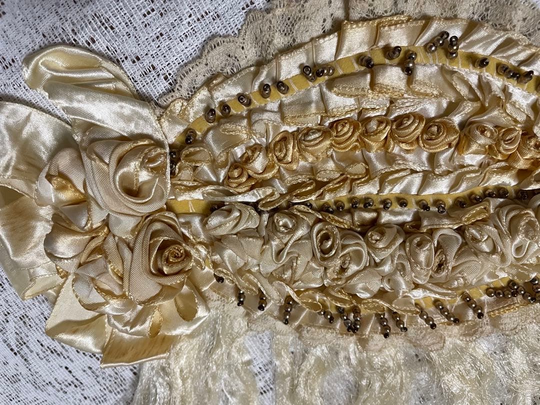 豪華なドレス　ジュモー　アンティーク　ビスクドール用