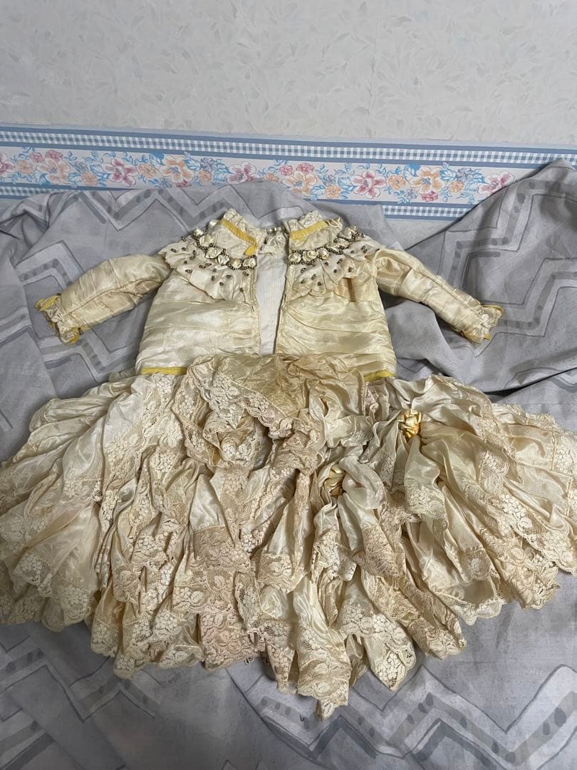 豪華なドレス　ジュモー　アンティーク　ビスクドール用