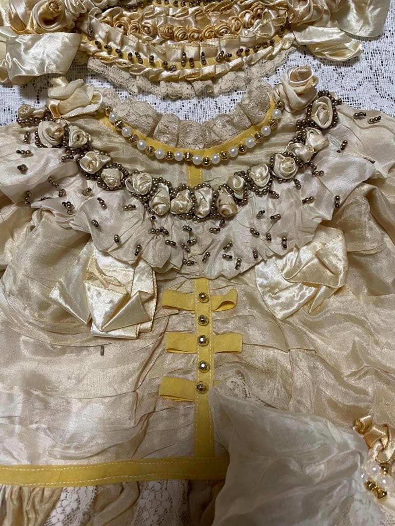 豪華なドレス　ジュモー　アンティーク　ビスクドール用