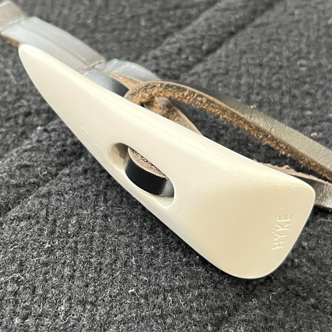 極美品 ハイク ダッフルコート ロング ヘリンボーン メルトン 白トグル 黒 L