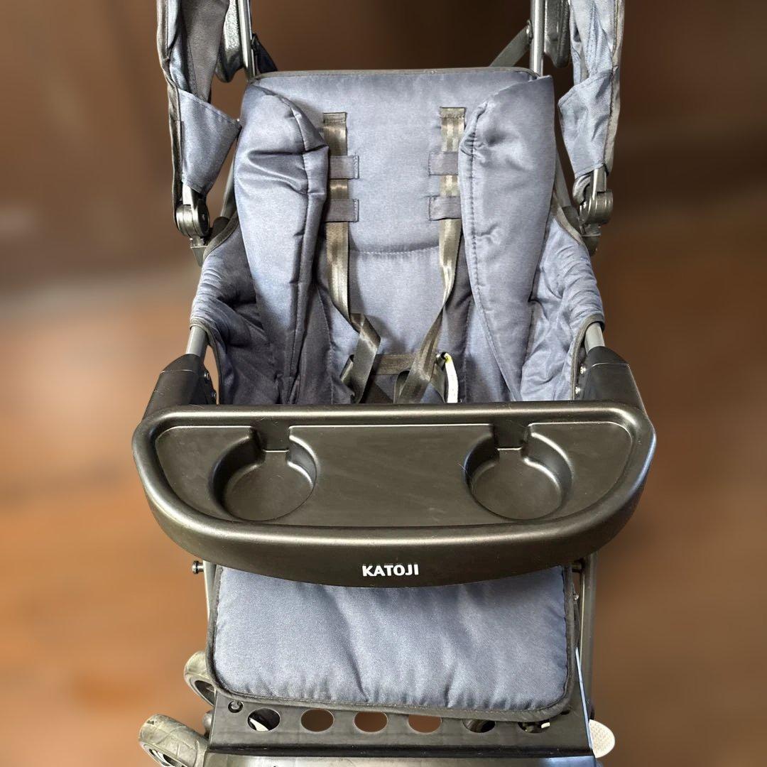 【良品】KATOJI 二人でゴー　2人乗りベビーカー　カトージ　ネイビー　軽量