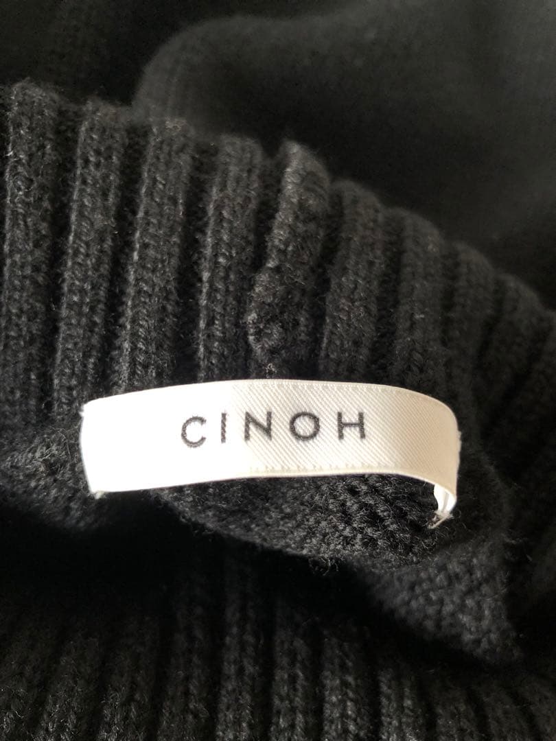 CINOH オーバーサイズ ハイネックニット ブラック