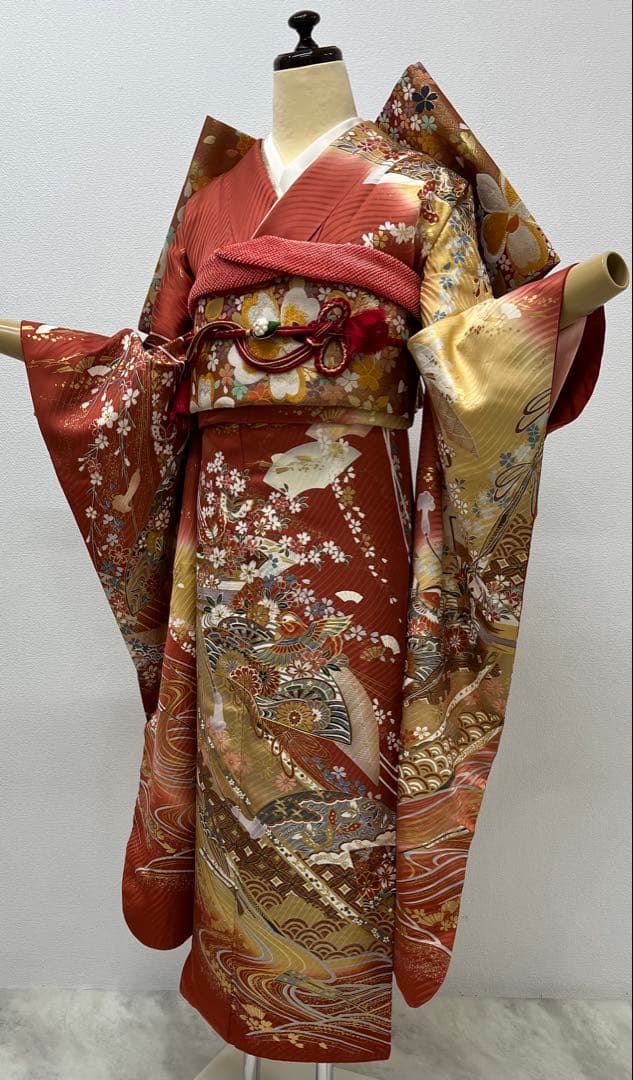振り袖　フルセット　別誂長襦袢　成人式　金彩加工　刺繍入り　結婚式　737