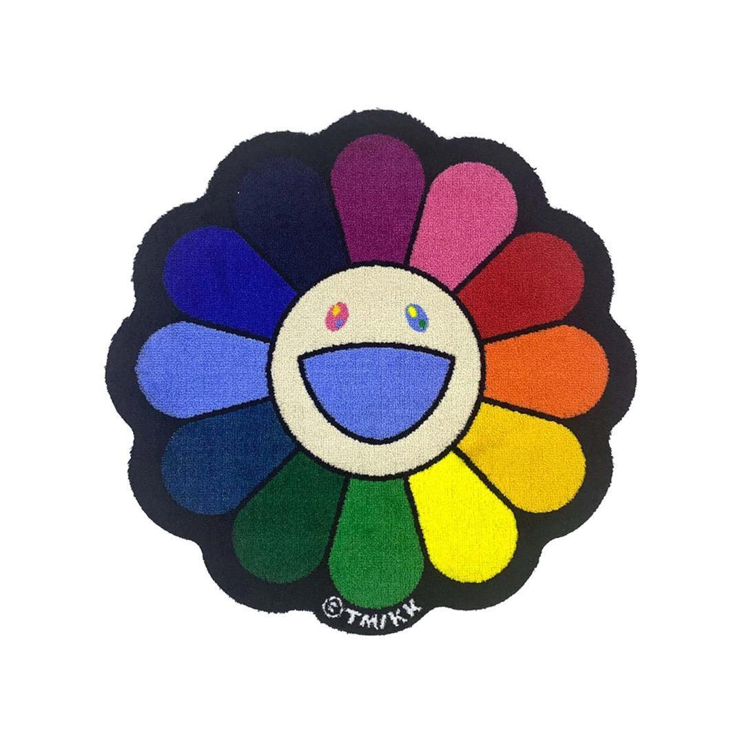 村上隆 Flower Floor Mat Rainbow Ecru beige