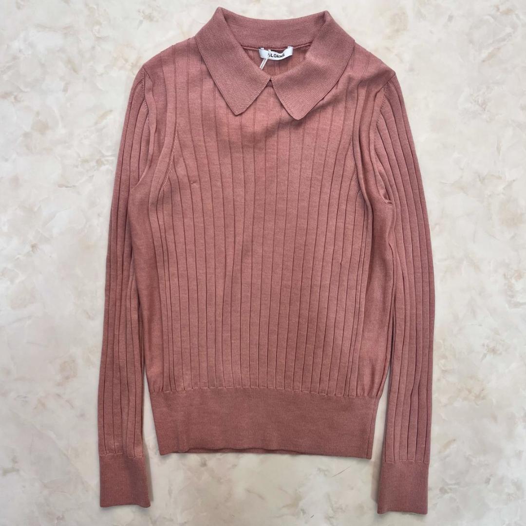 【新品】SLOANE 18Gワイドリブ　エクストラメリノ　シルク 薄手 M