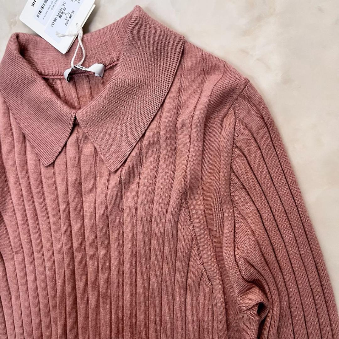 【新品】SLOANE 18Gワイドリブ　エクストラメリノ　シルク 薄手 M