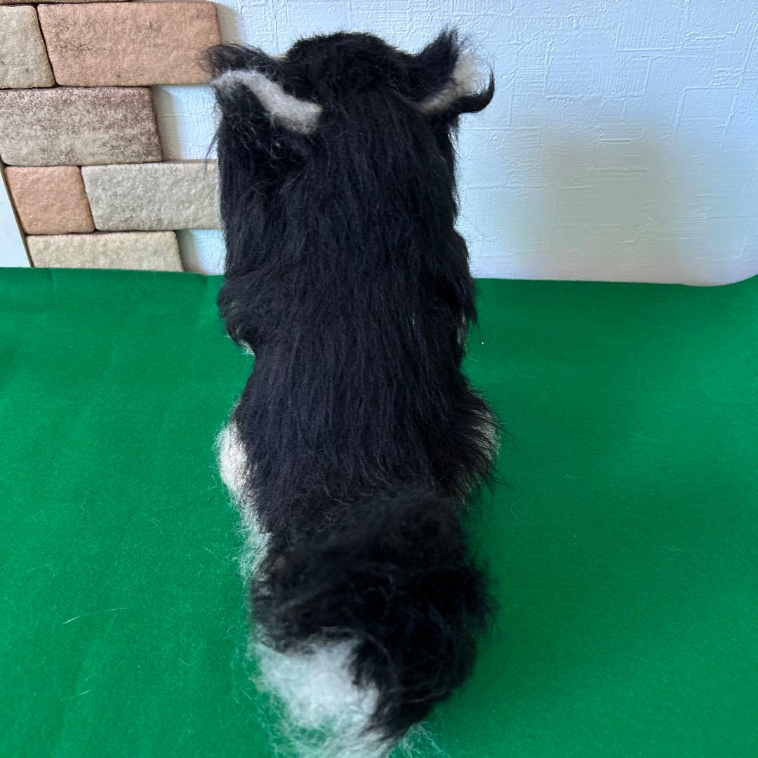 羊毛フェルト　ブラックタンポメラニアン　BTS テテ　ヨンタン風