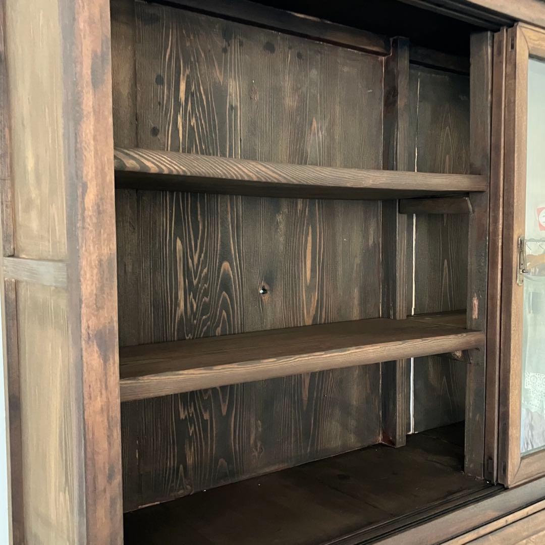 レトロ　ヴィンテージ　古家具　古民家　古道具　食器棚　シェルフ　ガラス棚