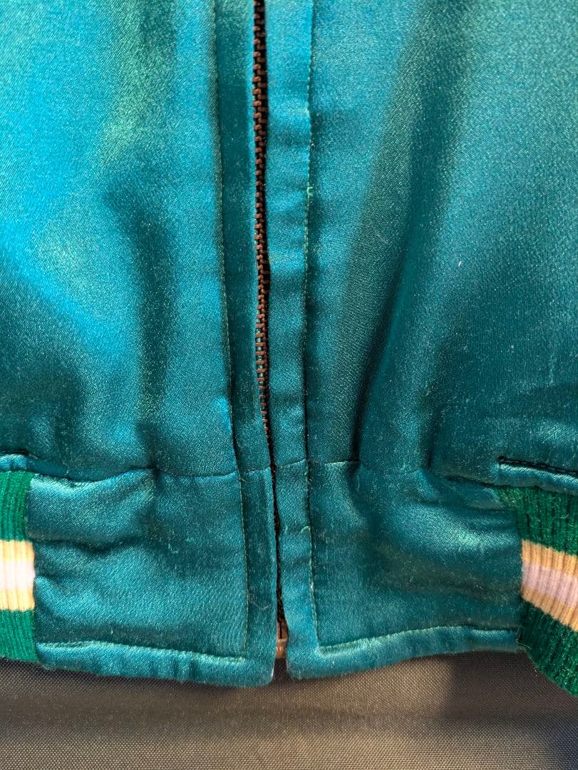 スカジャン　龍　和柄　緑　グリーン　size:XLサイズ相当