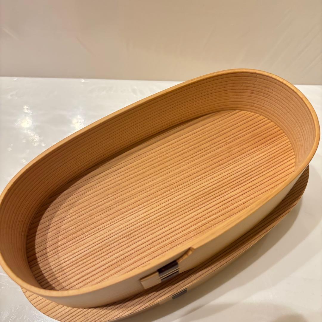 栗久 曲げわっぱ　小判入子　弁当箱　RS(大)