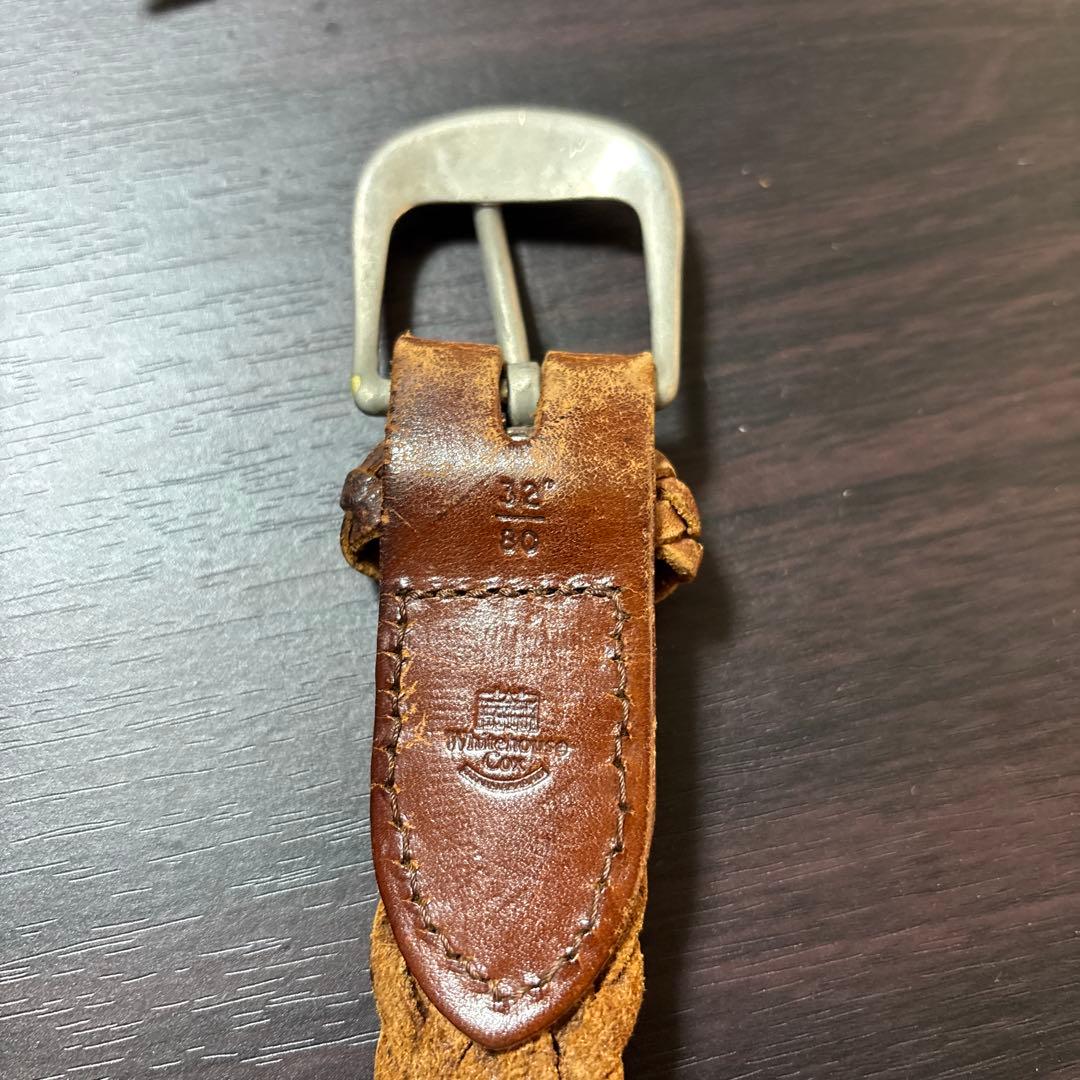 White House Cox レザーメッシュベルト