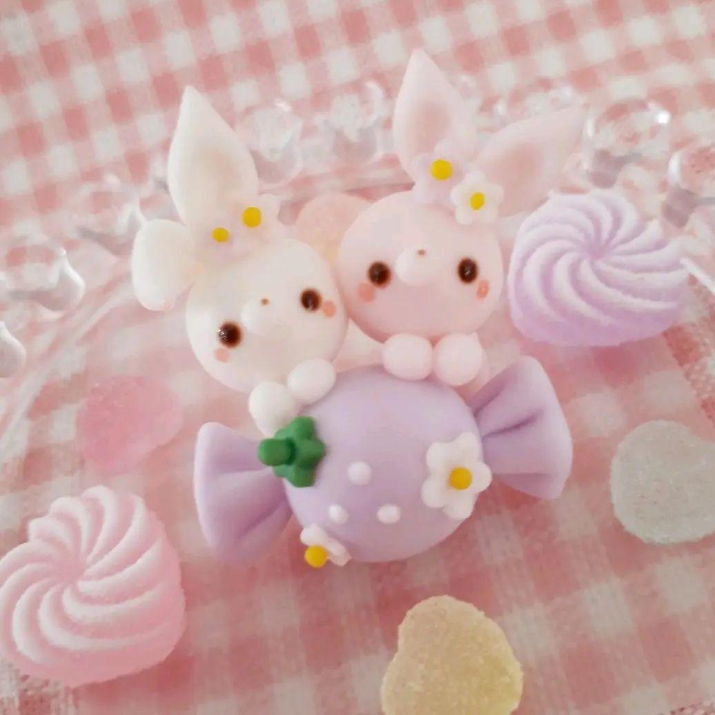 苺キャンディ♡仲良し花うさぎちゃん