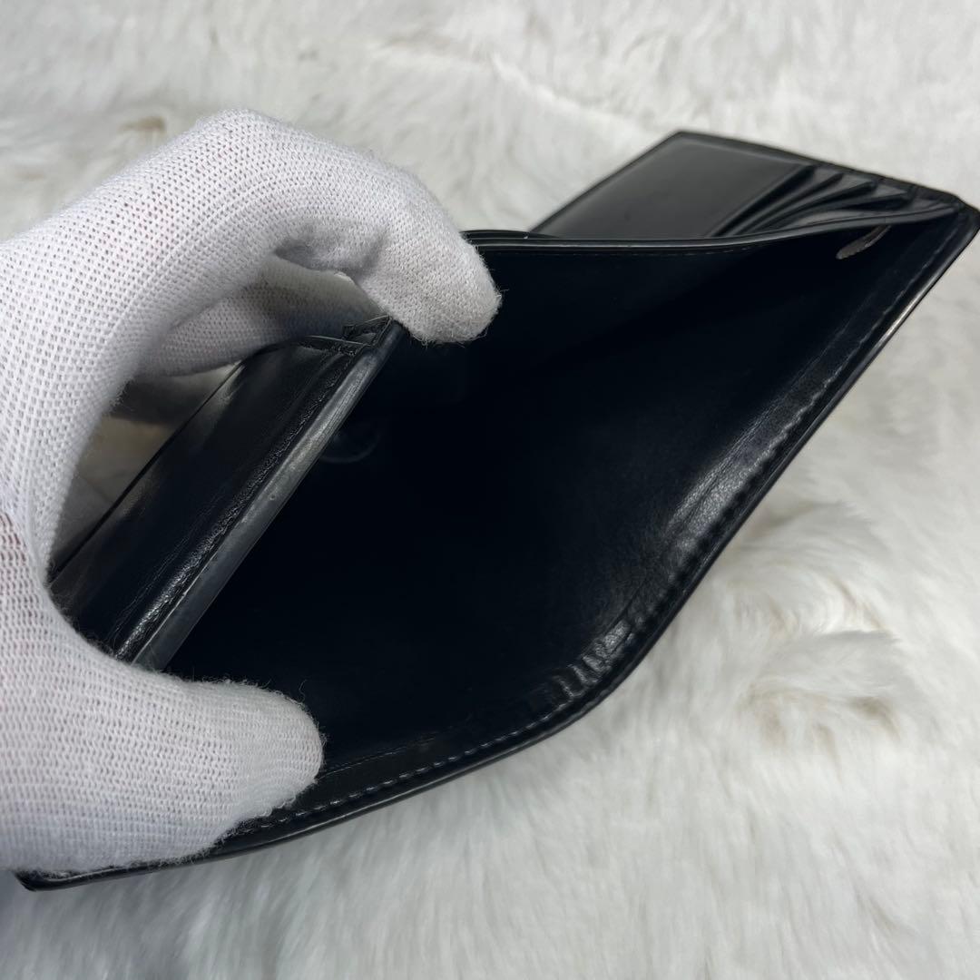 【極美品】COACH シンプルブラックレザー 二つ折り財布