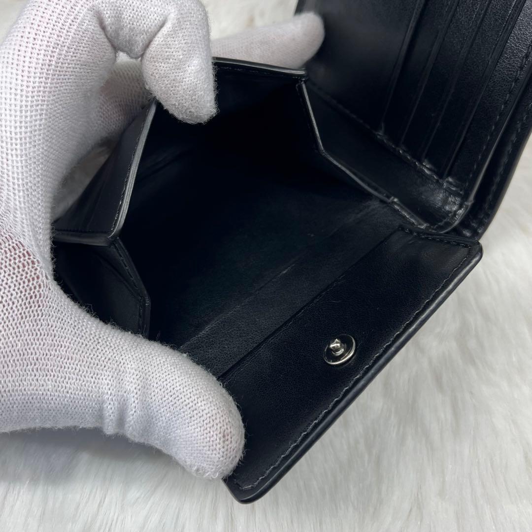 【極美品】COACH シンプルブラックレザー 二つ折り財布