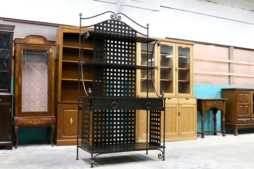 GMIK215○アイアン インダストリアル デスク 飾り棚 シェルフ ラック