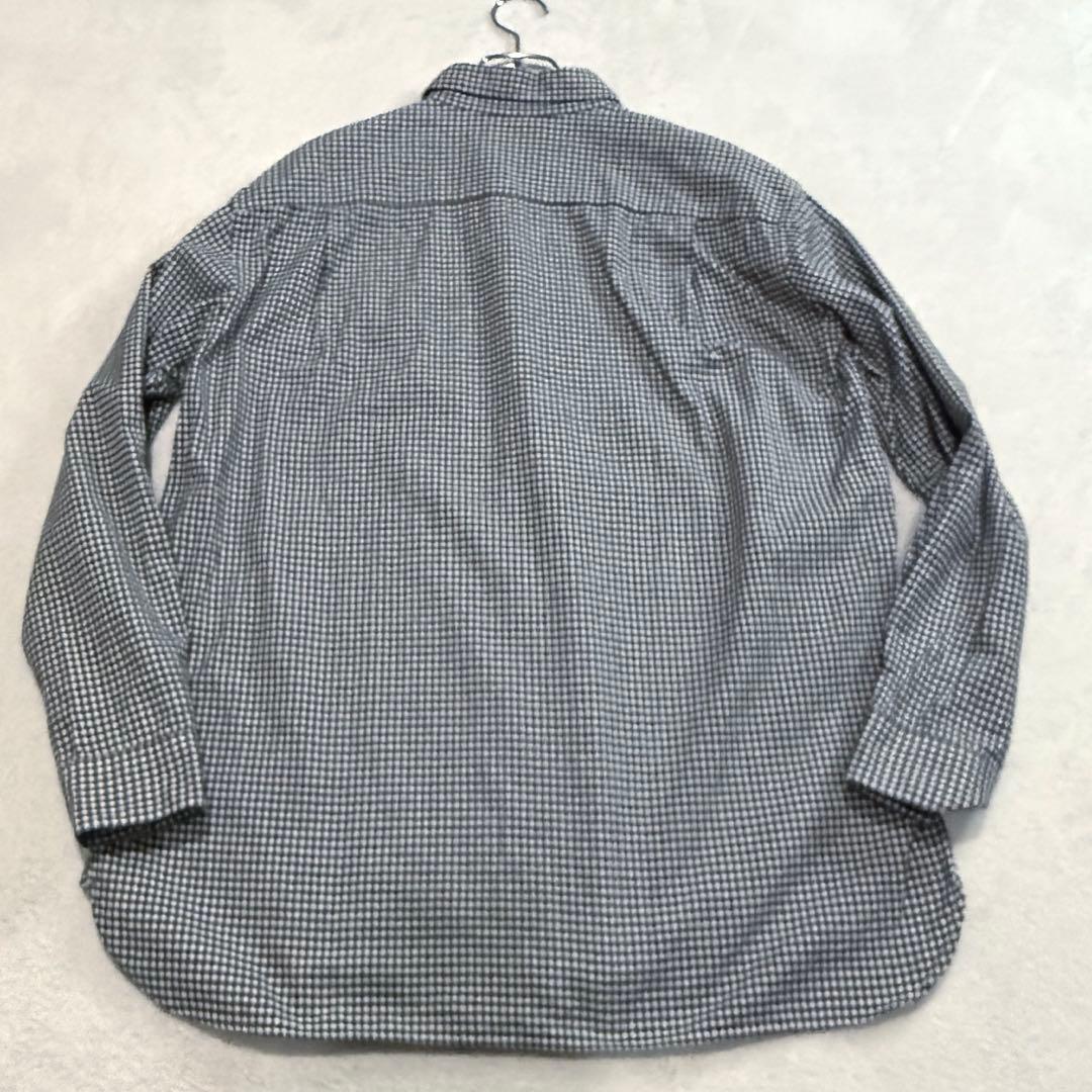 マーガレットハウエル　ギンガムチェック柄　長袖シャツ　XLサイズ　白黒　コットン