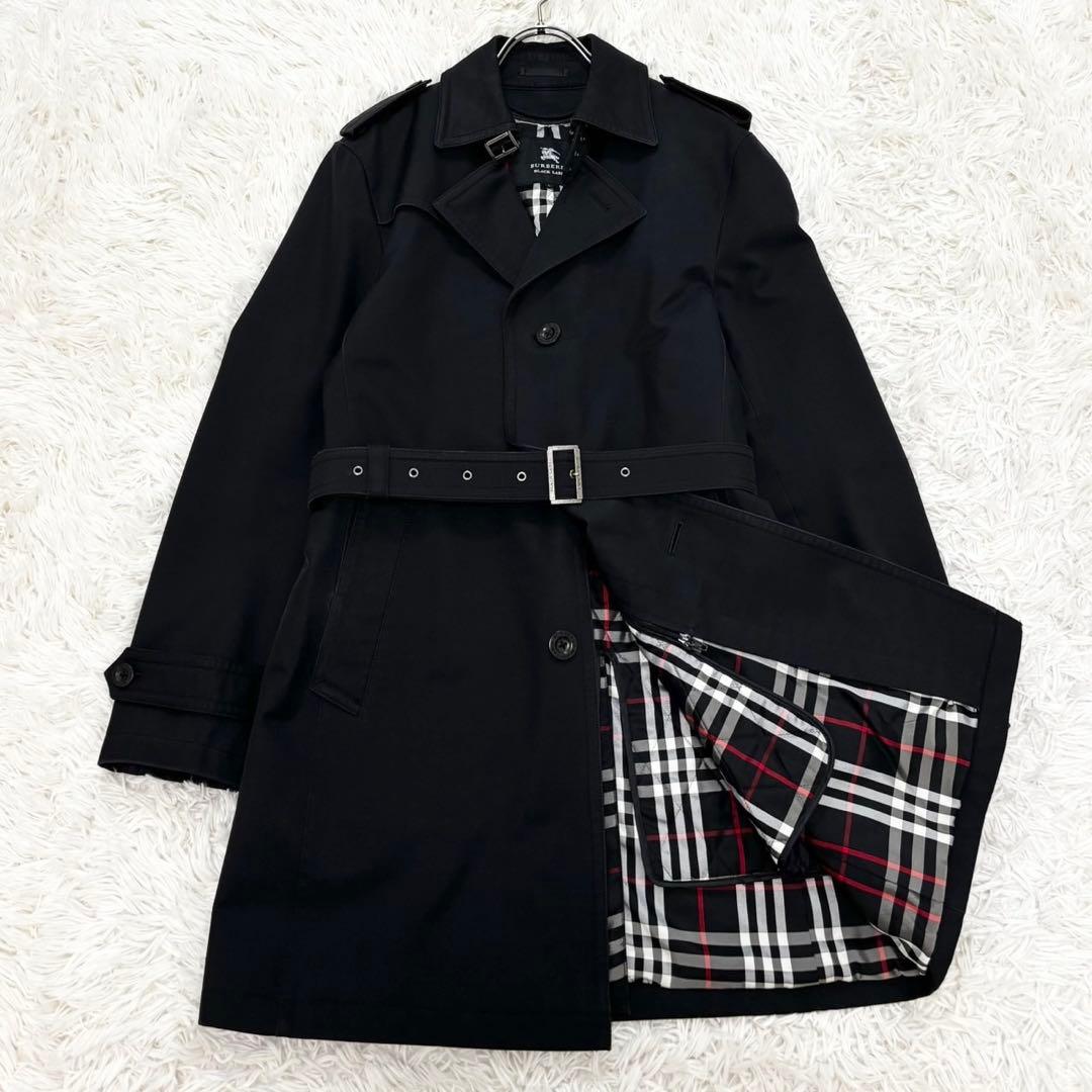 希少 Lサイズ バーバリーブラックレーベル トレンチコート 黒 ライナー ベルト