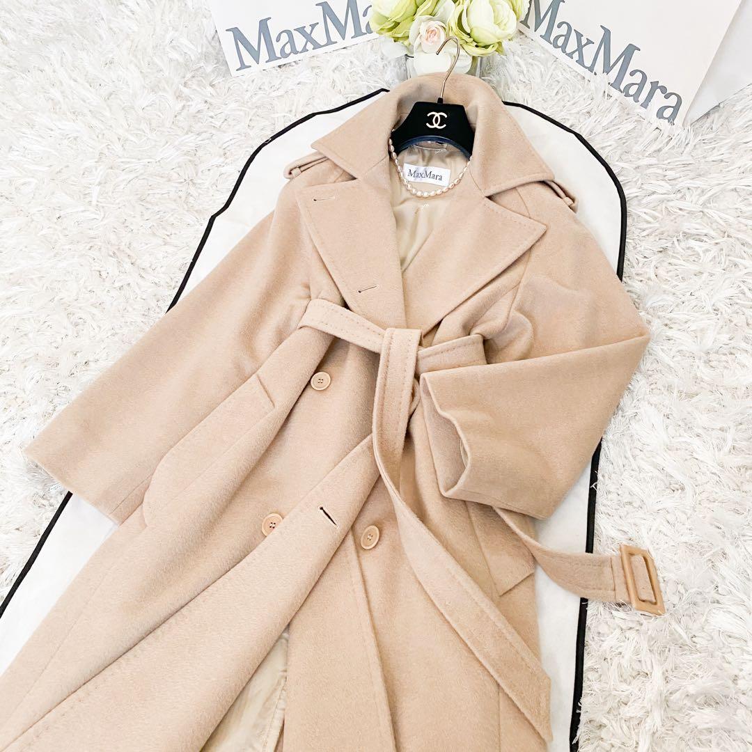 ★美品★MaxMara マックスマーラ 白タグ キャメル ロングコート★
