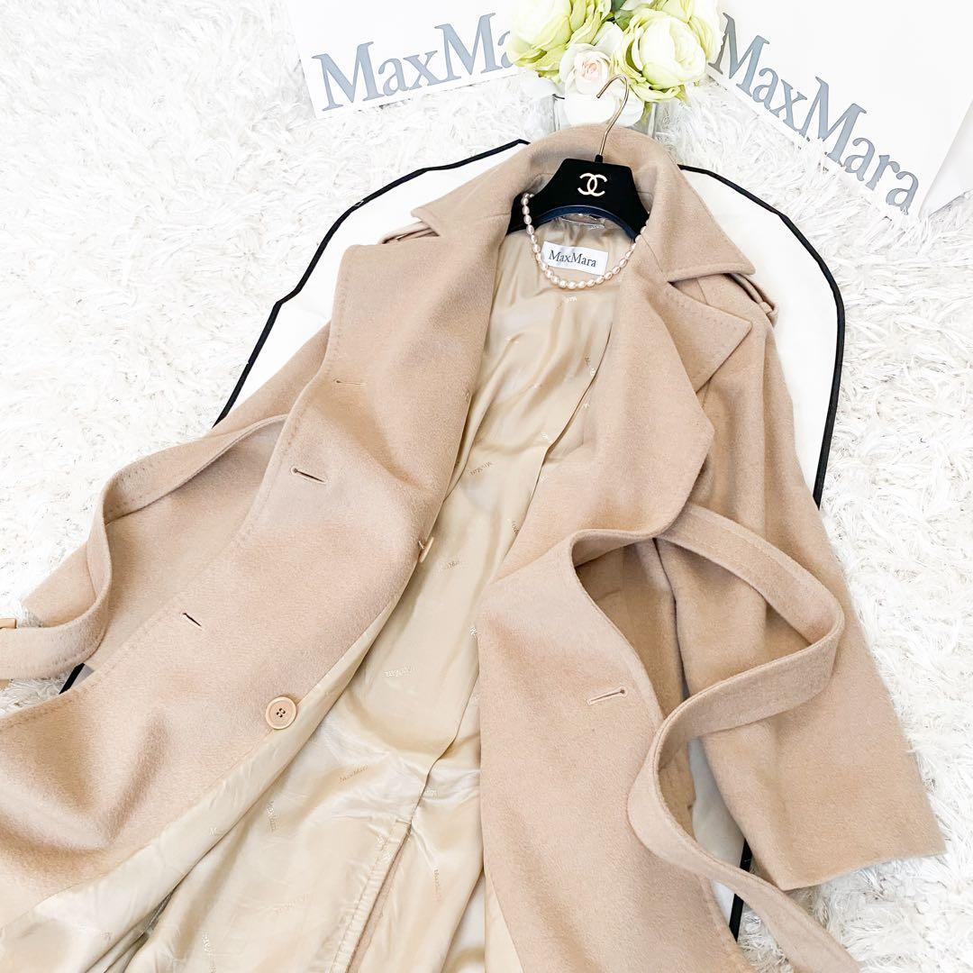 ★美品★MaxMara マックスマーラ 白タグ キャメル ロングコート★