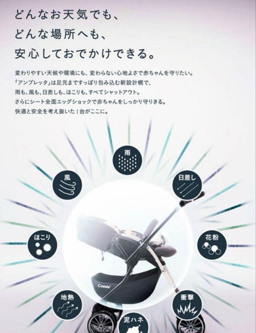 Combi ベビーカー アンブレッタ ★エアスルーシート・ドリンクホルダー付き