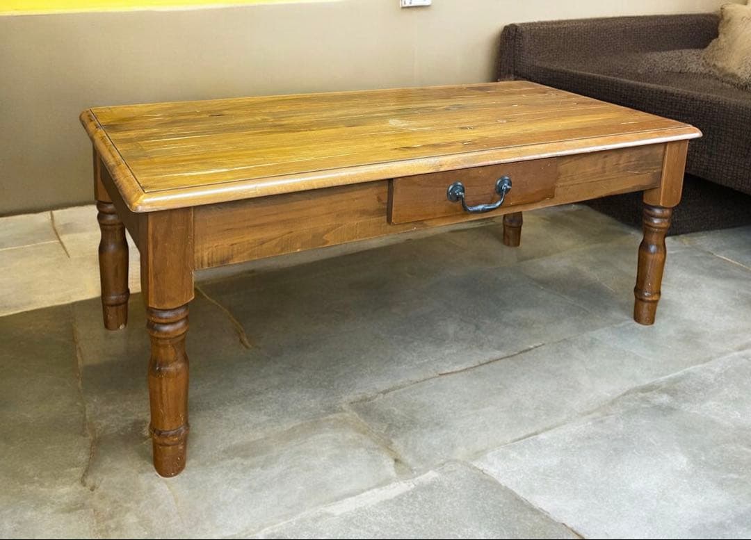 佐賀の古民家より★アンティーク★北欧カントリー調の木製ローテーブル