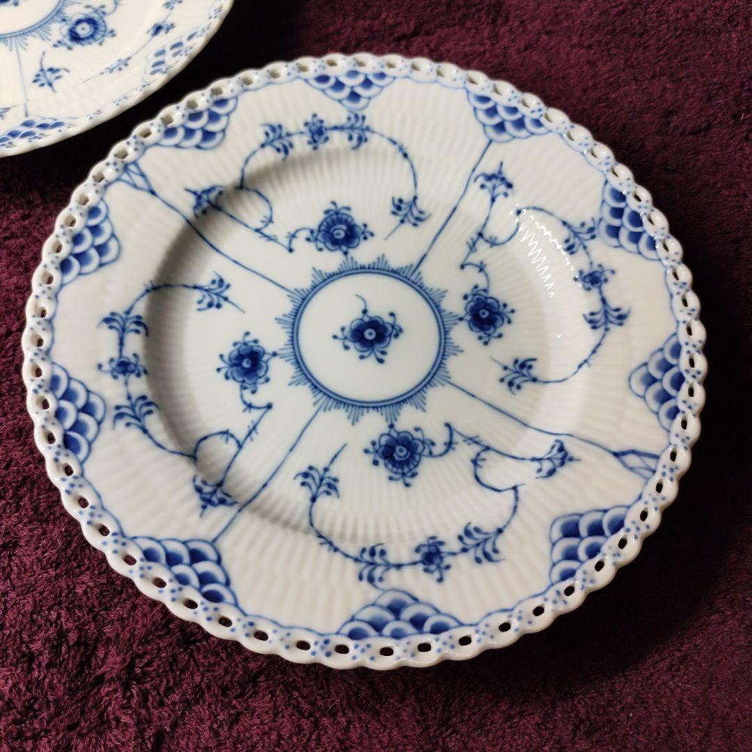 ロイヤルコペンハーゲン　ブルーフルーテッド　フルレース　23cmプレート✕２枚