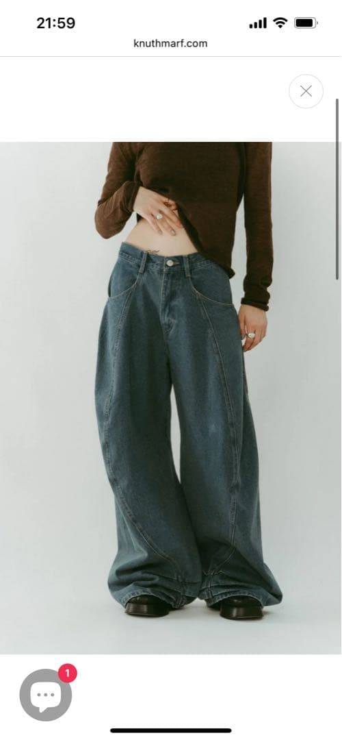 [新品未使用] knuthmarf tuck design denim