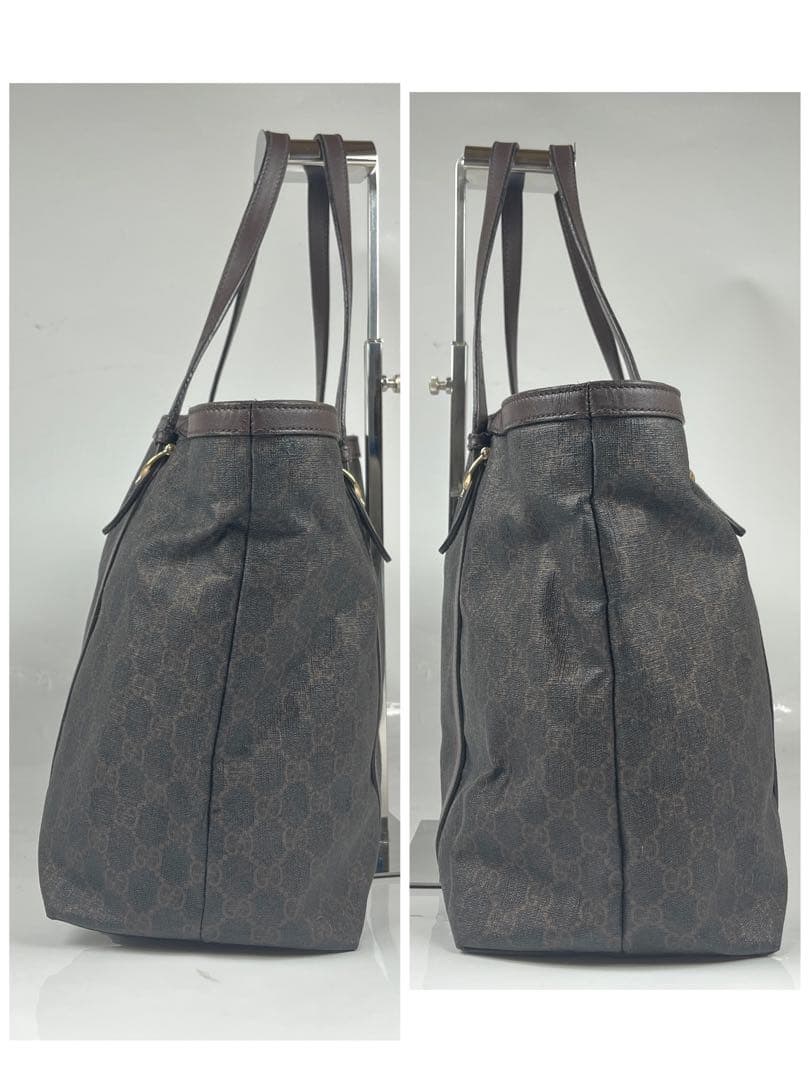 【極美品】GUCCI グッチ GGスプリーム GGプラス トートバッグ ブラウン
