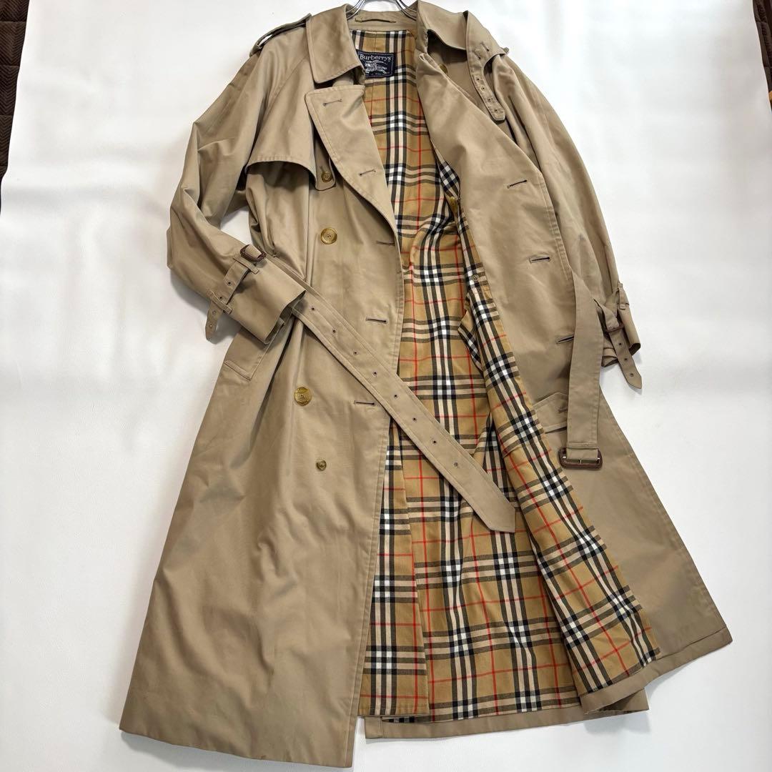 バーバリー[着丈124cm 付属品完備]トレンチコート ノバチェック Lサイズ