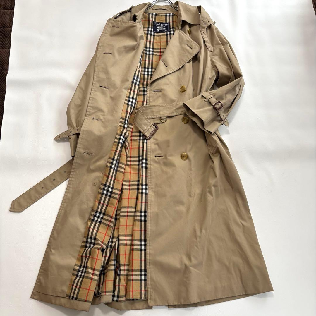 バーバリー[着丈124cm 付属品完備]トレンチコート ノバチェック Lサイズ