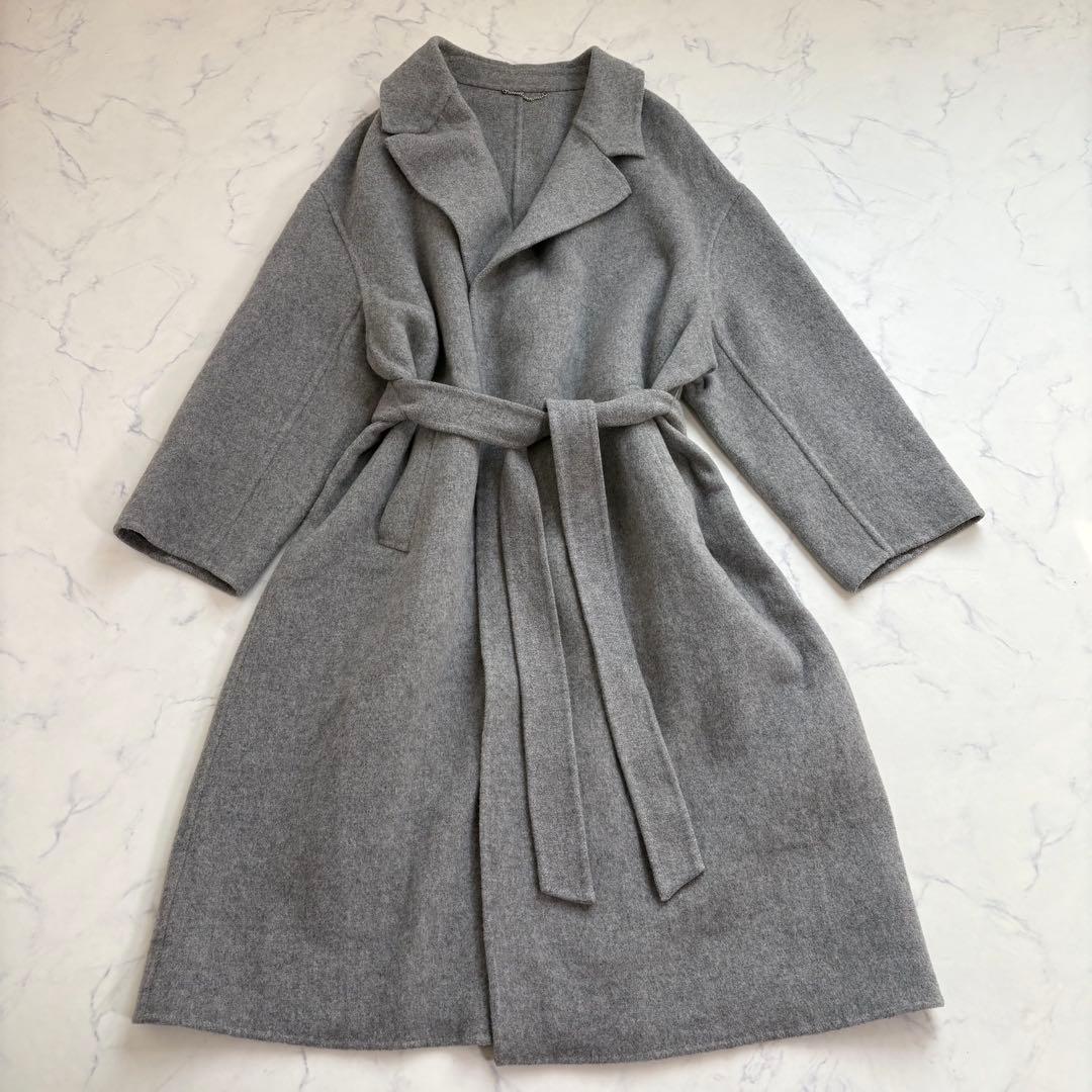 極美品 23AW 定価7万円 23区 ウールカシミヤリバーコート 44 ロング