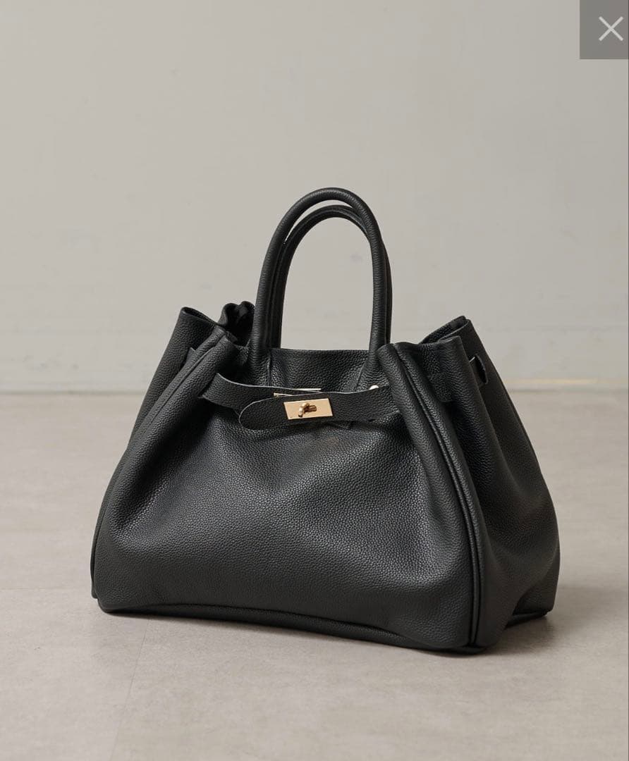 pual be cin レザー ブラック トートバッグ ショルダー付き