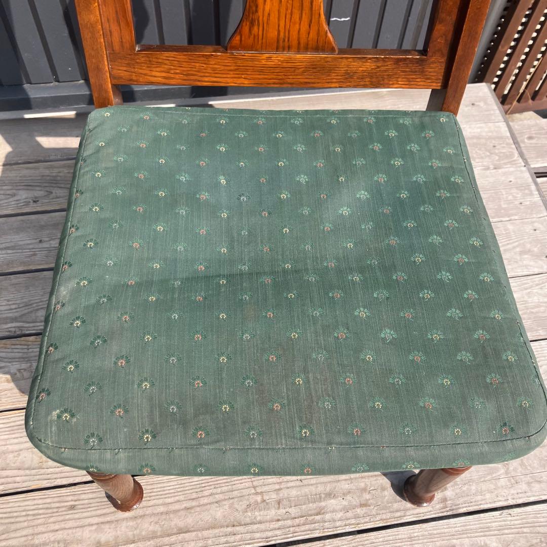 アンティーク 木製椅子 彫刻装飾 アームレスチェア ダイニングチェア ビンテージ