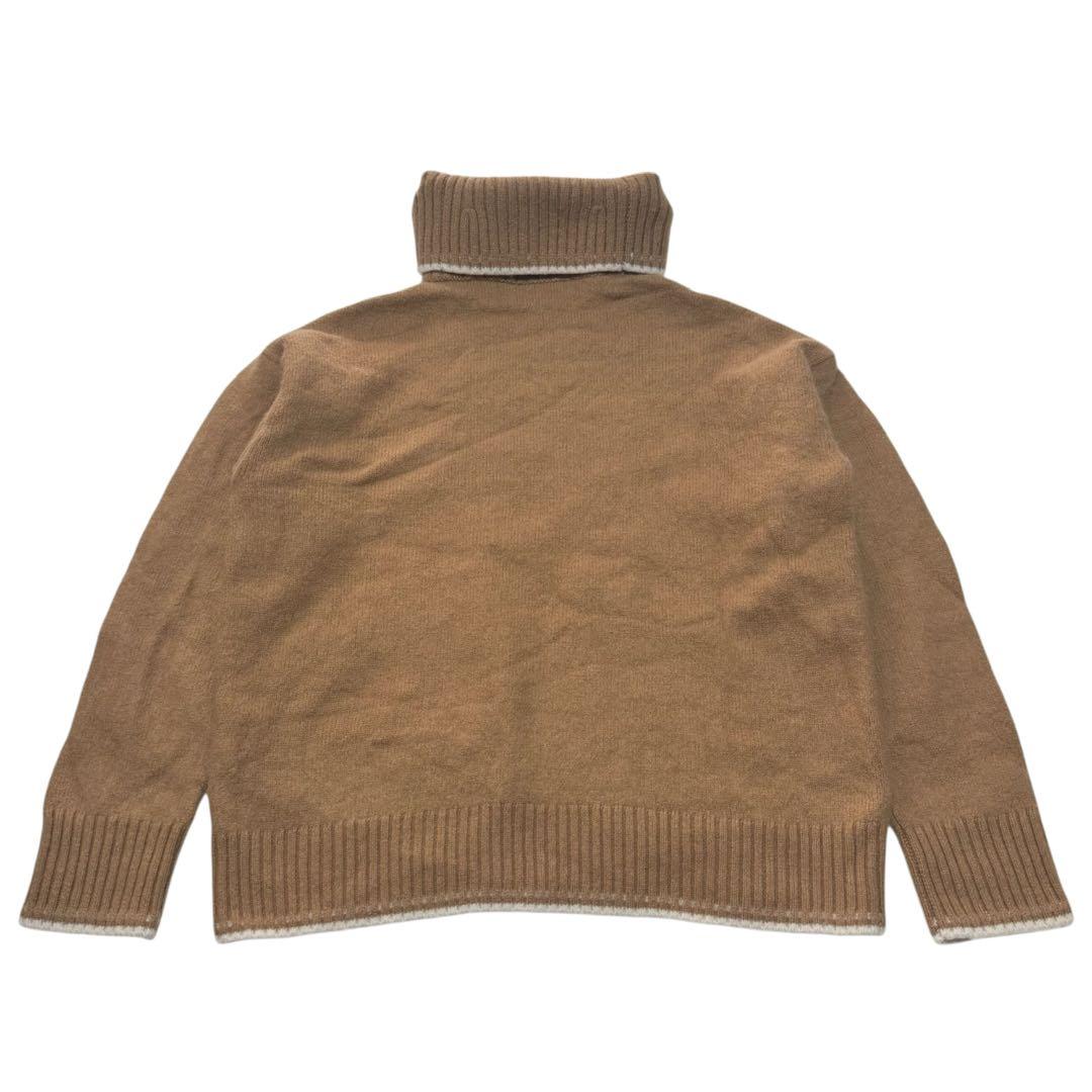COACH コーチ タートルネックニット 馬車ロゴ カシミヤ混 キャメル