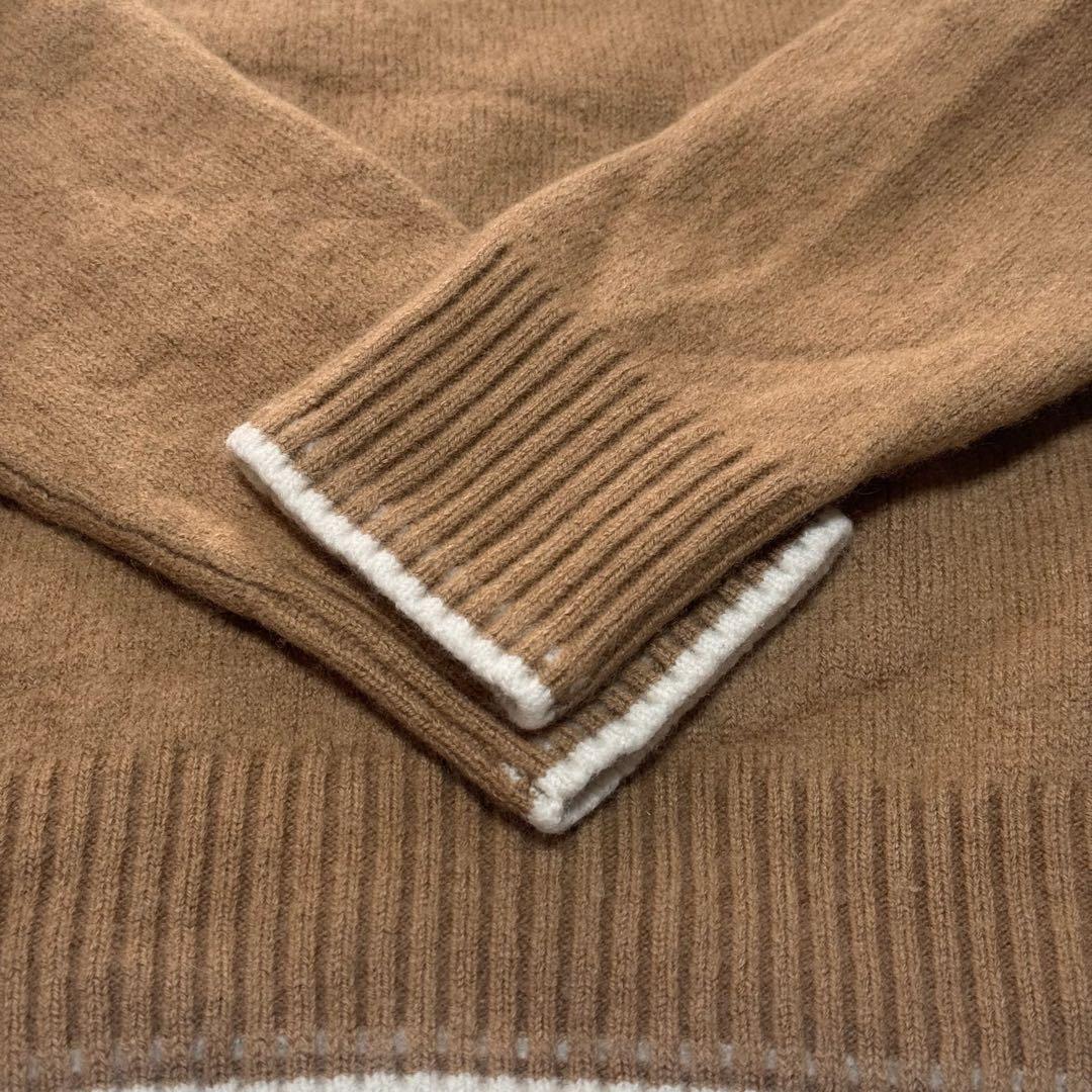 COACH コーチ タートルネックニット 馬車ロゴ カシミヤ混 キャメル