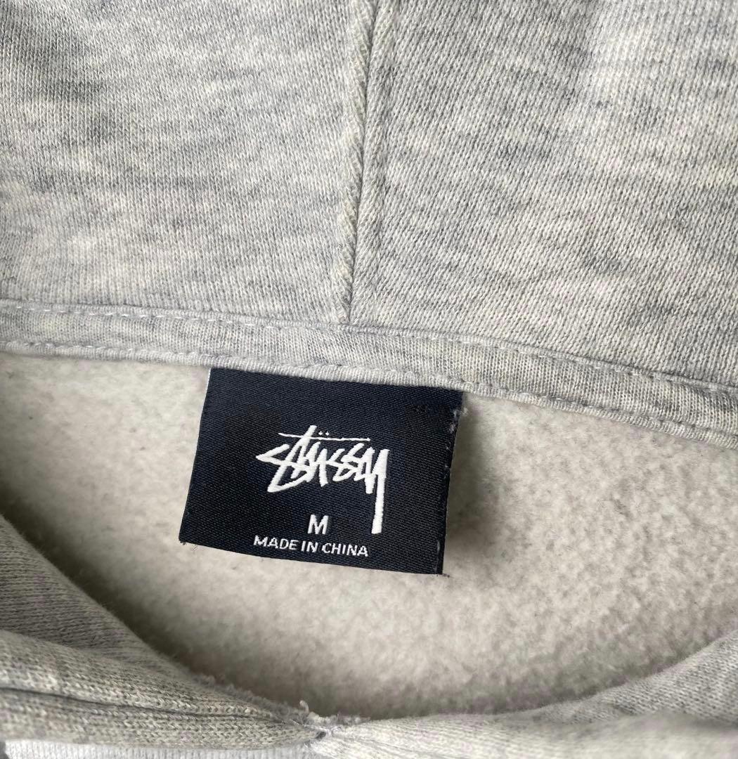 Stussy パーカー M グレー ビッグロゴ ストックロゴ ゆるだぼ