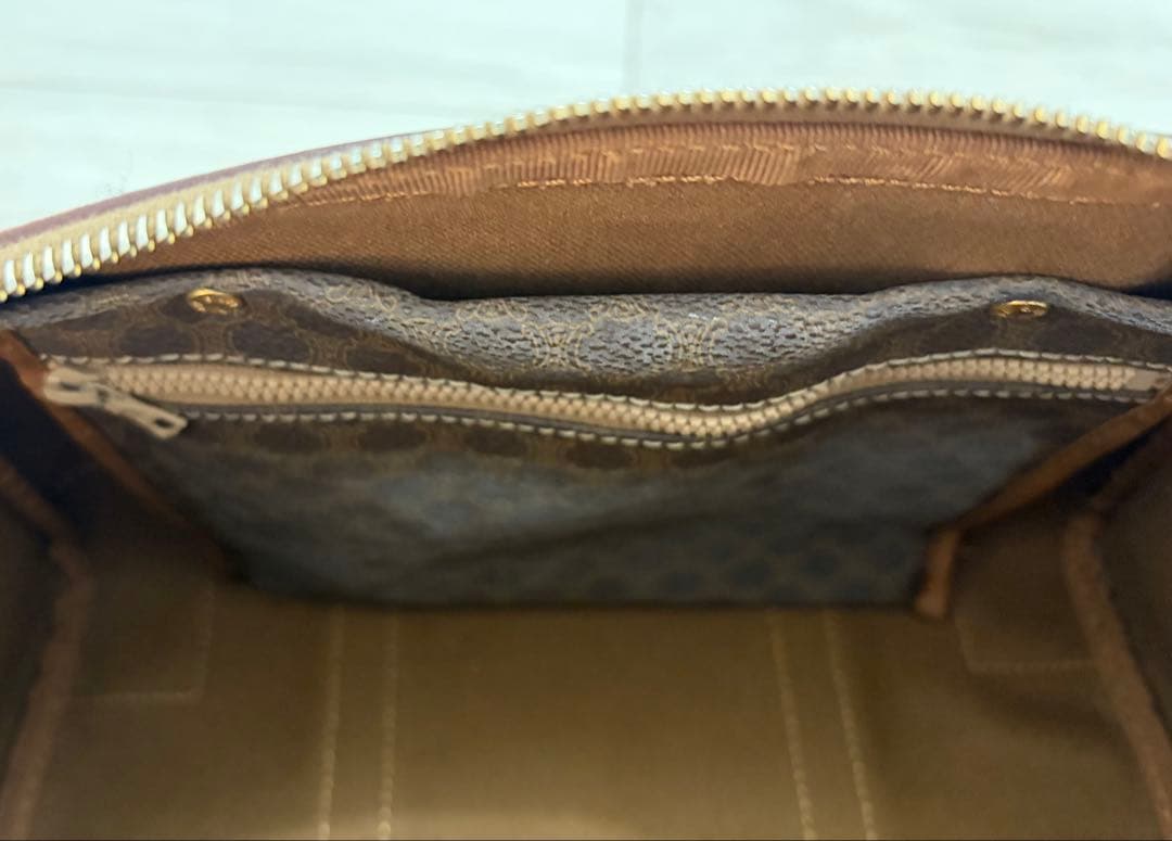 セリーヌ ミニボストン ハンドバッグ マカダム トリオンフ PVC ヴィンテージ