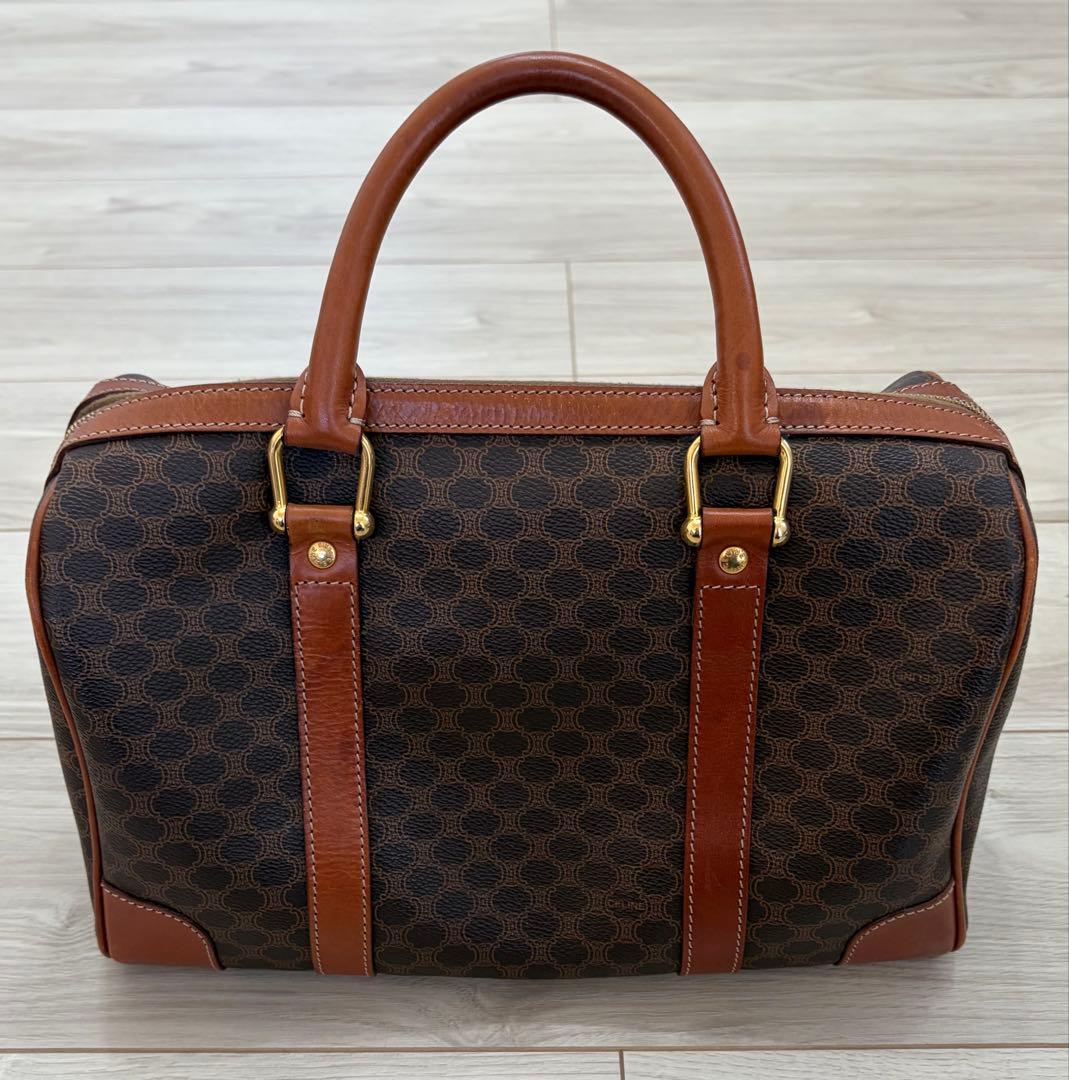 セリーヌ ミニボストン ハンドバッグ マカダム トリオンフ PVC ヴィンテージ