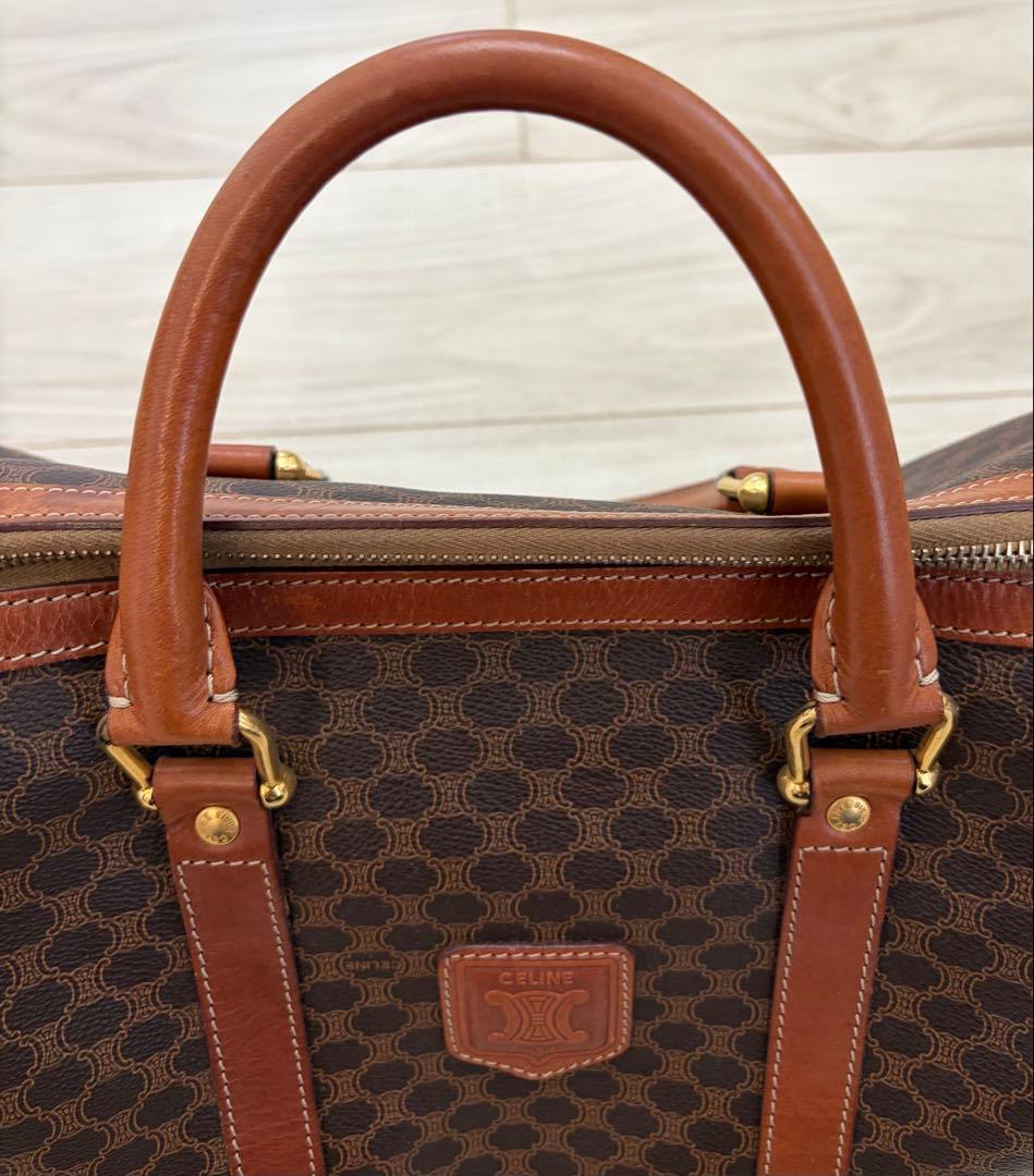 セリーヌ ミニボストン ハンドバッグ マカダム トリオンフ PVC ヴィンテージ