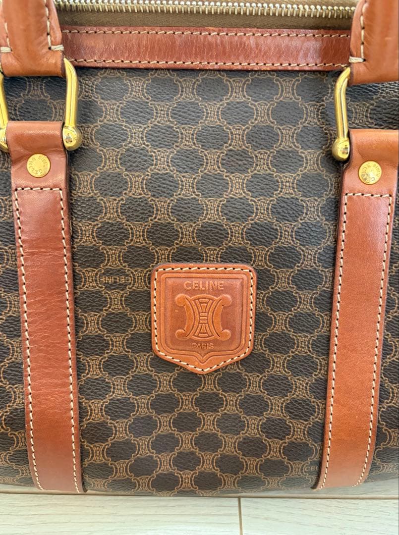 セリーヌ ミニボストン ハンドバッグ マカダム トリオンフ PVC ヴィンテージ