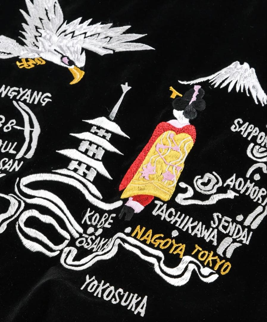 新品 TAION リバーシブル スカジャン ダウンジャケット 黒 L 虎