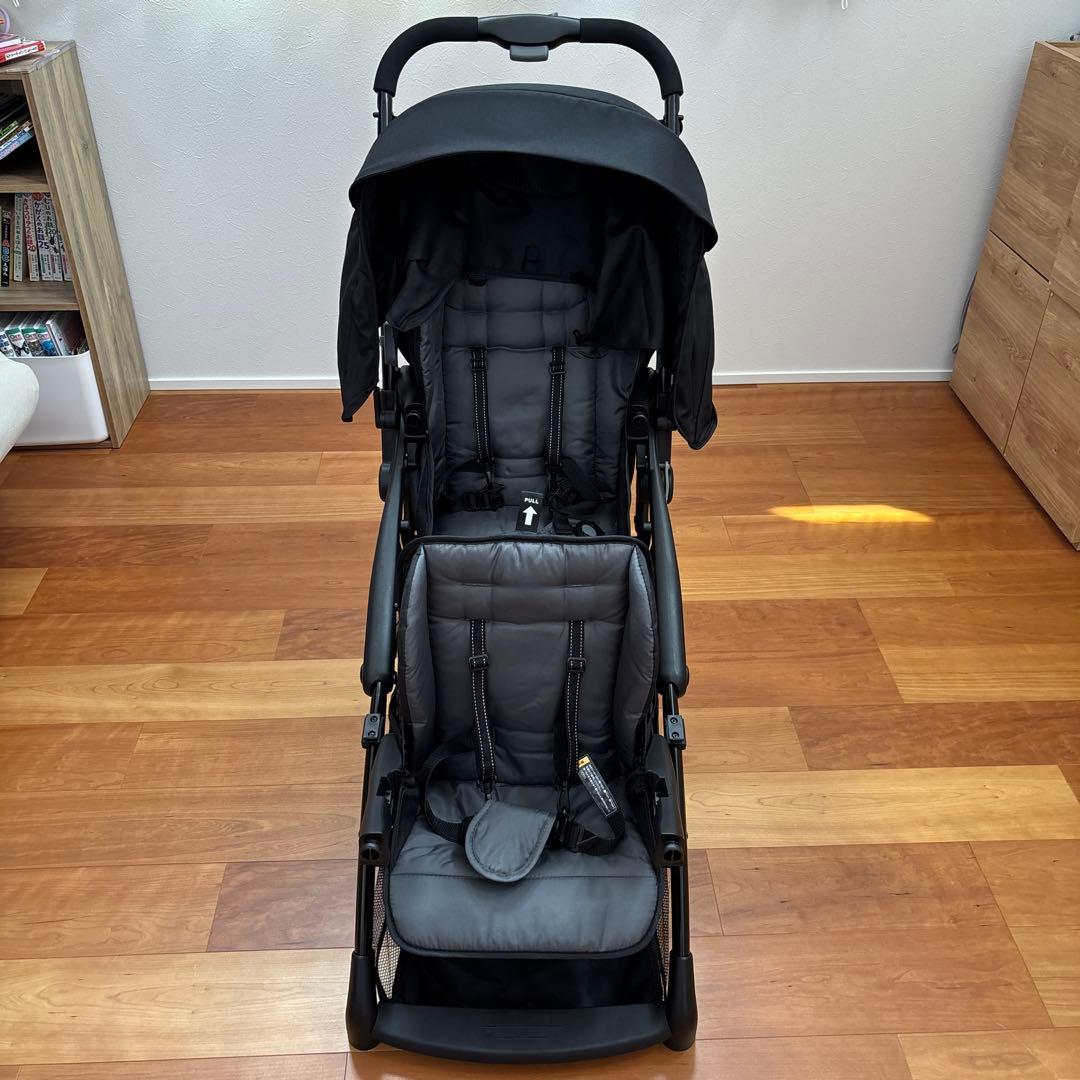 美品3回使用/二人乗りベビーカー カトージ 二人でゴーDX 専用レインカバー付き