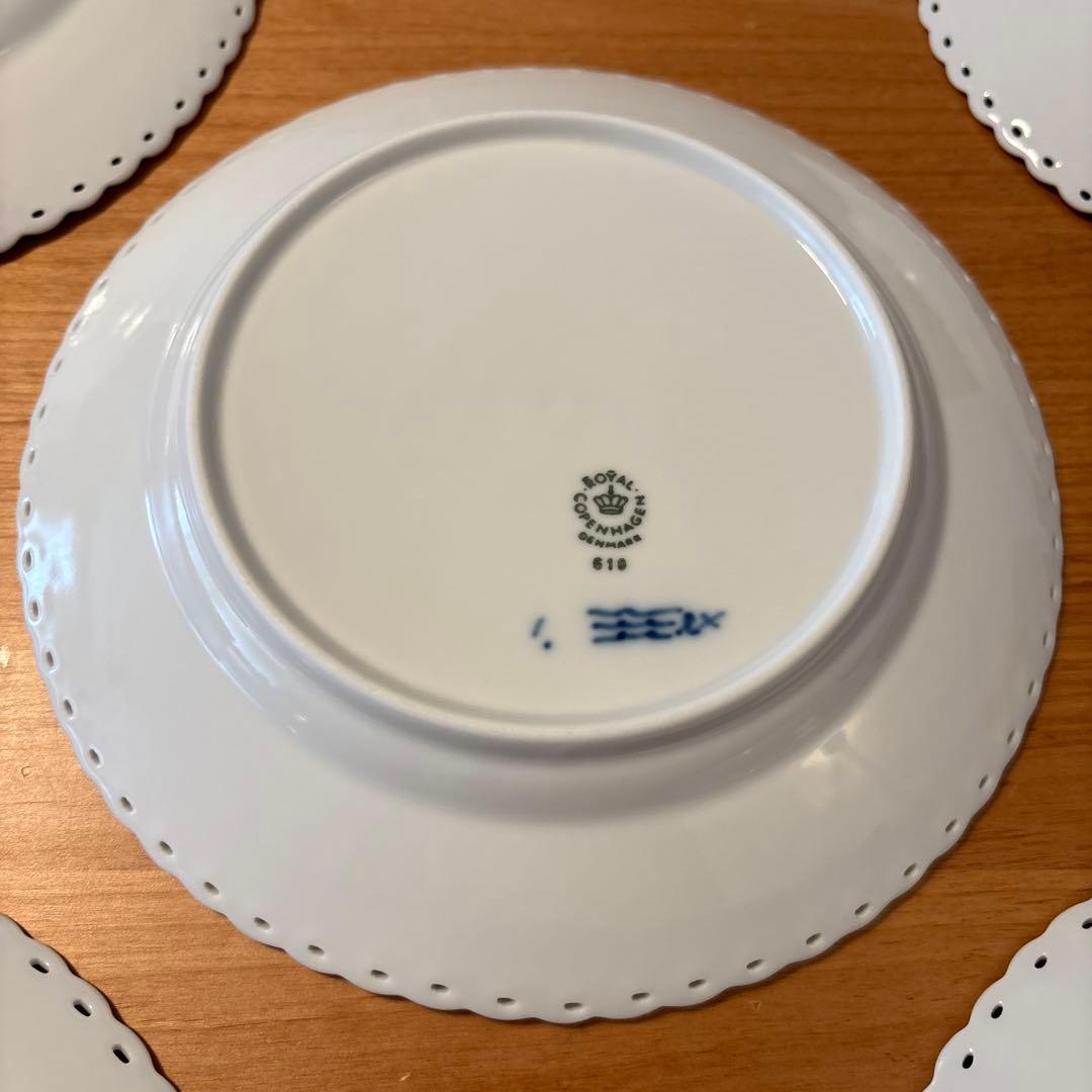 ロイヤルコペンハーゲン ブルーフルーテッドハーフレース 619 5枚セット