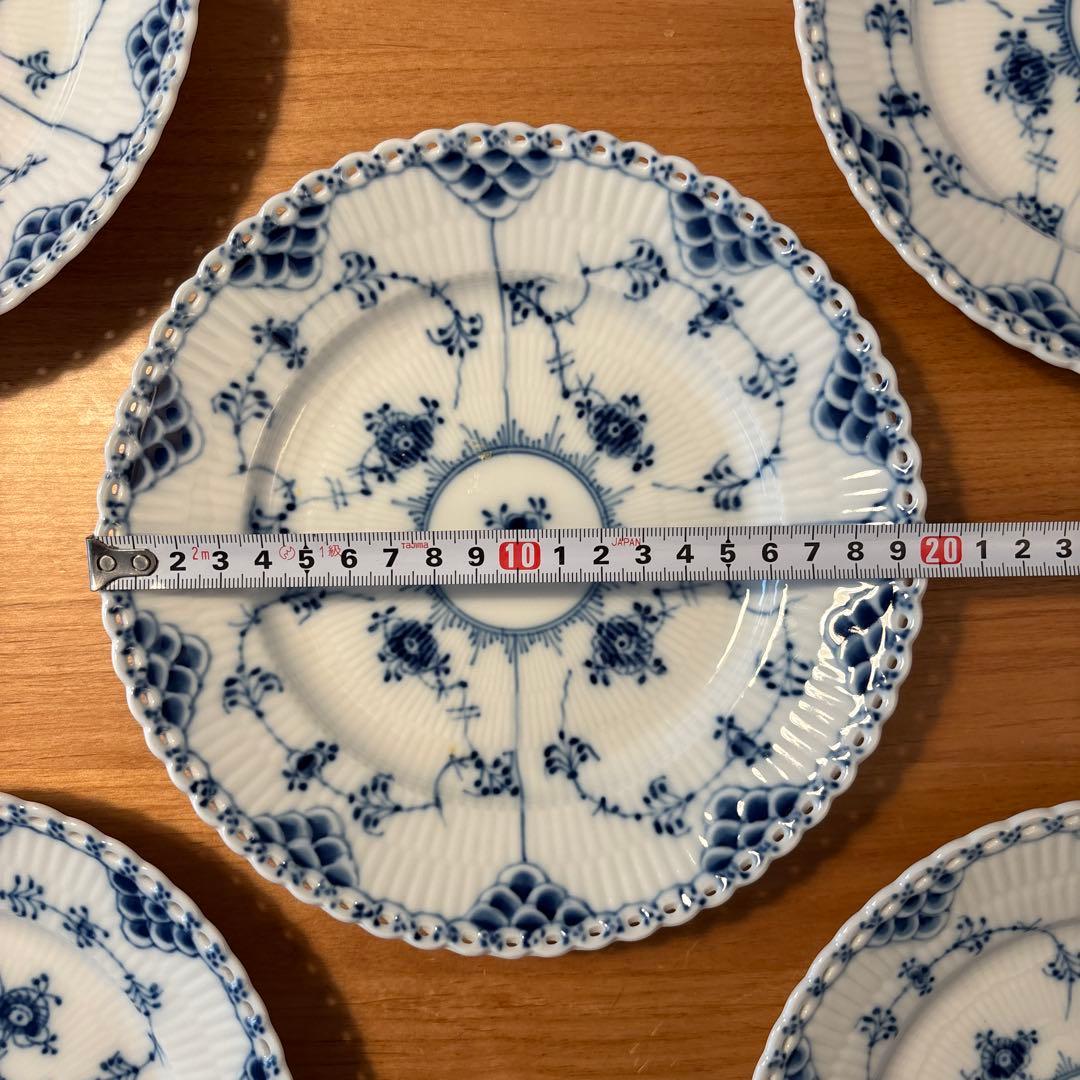 ロイヤルコペンハーゲン ブルーフルーテッドハーフレース 619 5枚セット