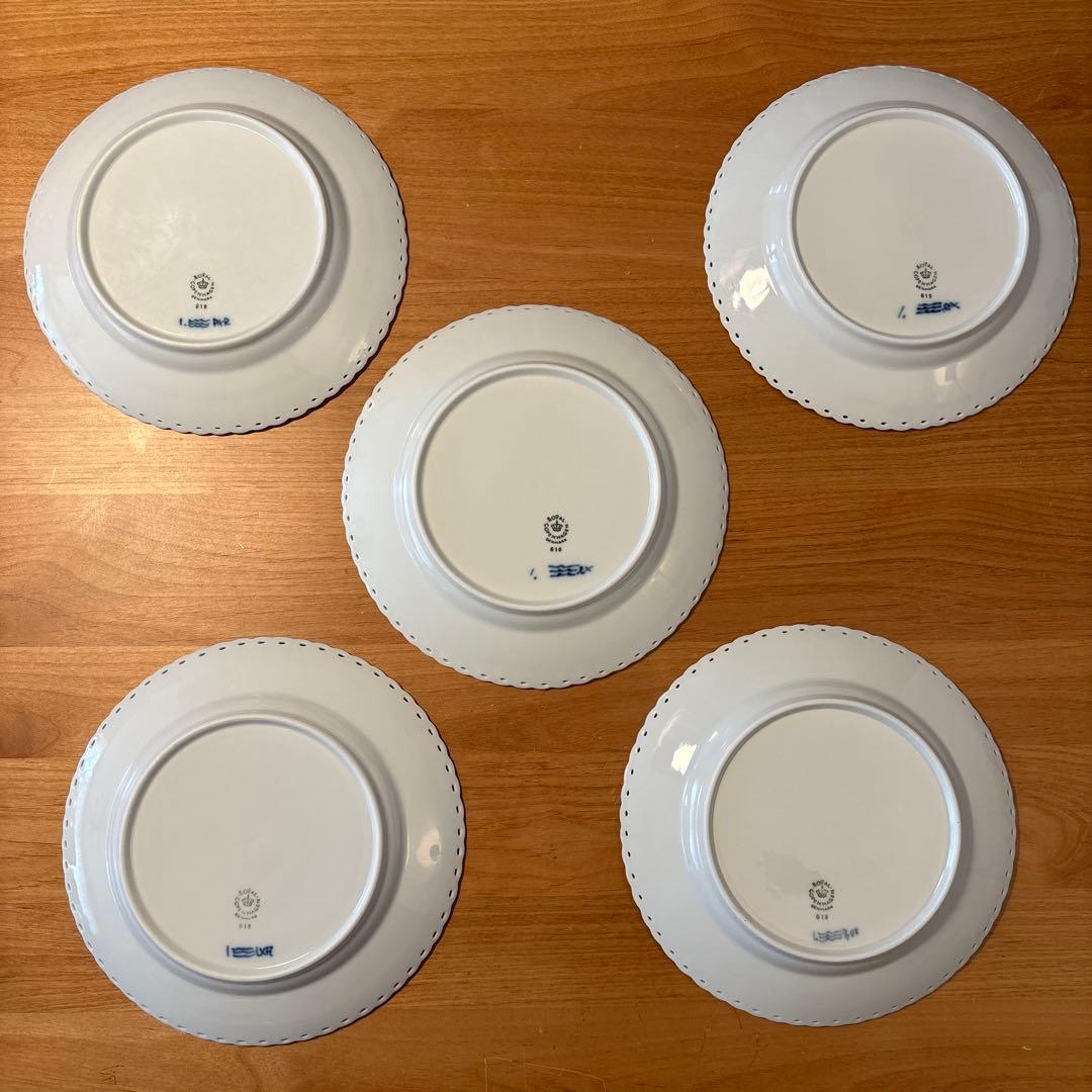 ロイヤルコペンハーゲン ブルーフルーテッドハーフレース 619 5枚セット