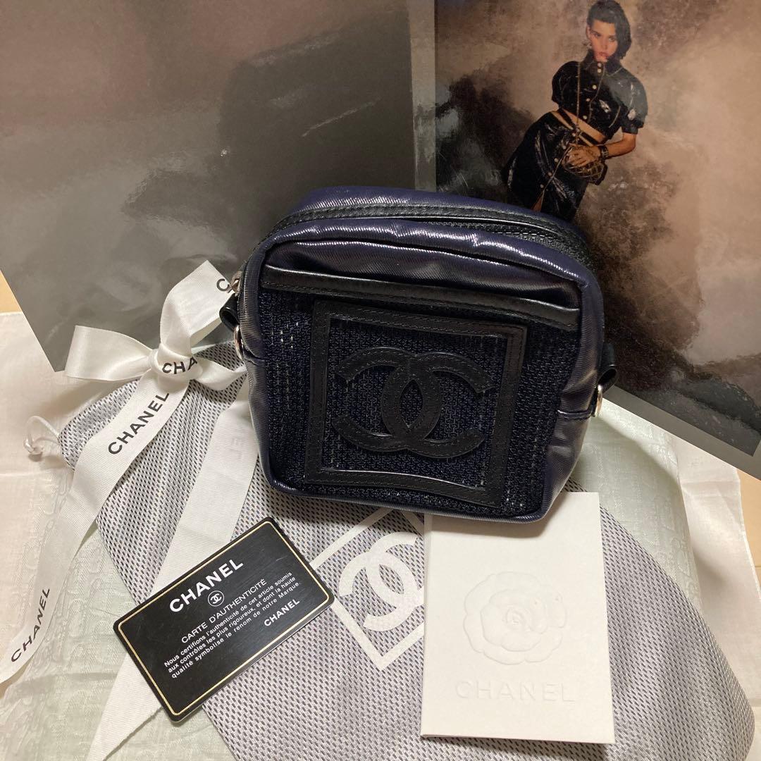 超美品☆CHANEL☆ネイビー CCロゴ☆ポーチ☆ウエストポーチ☆