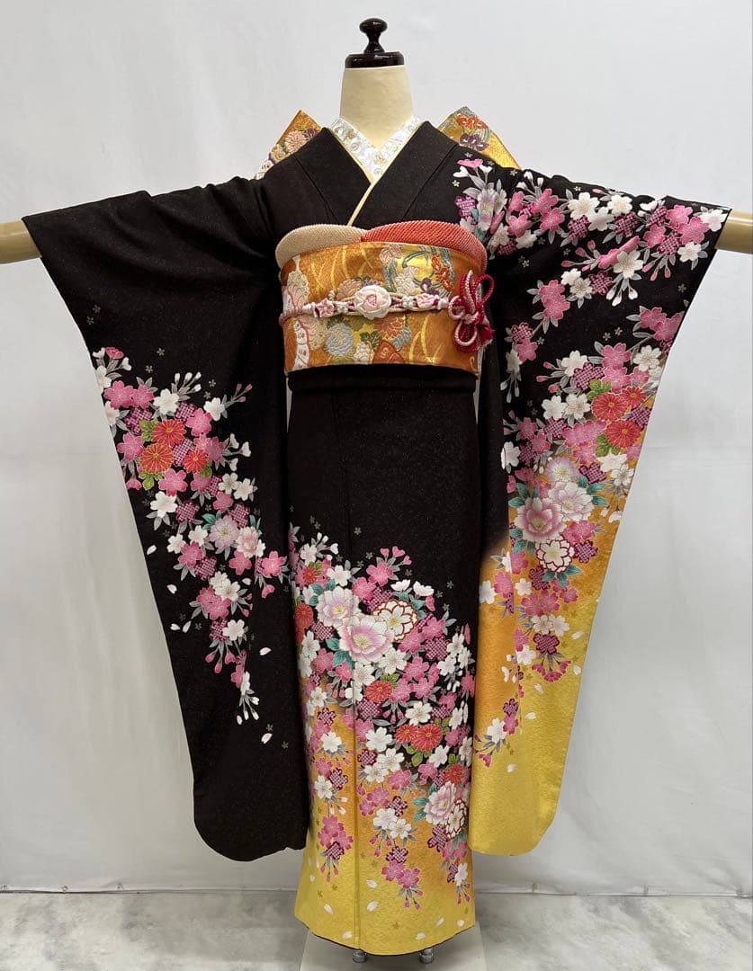 振り袖　フルセット　別誂長襦袢　成人式　金彩加工　結婚式　振袖　銀通し　687