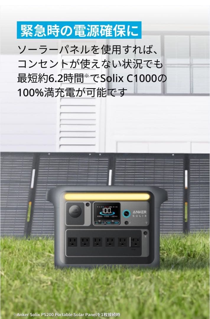 Anker Solix PS200 ポータブルソーラーパネル 200W