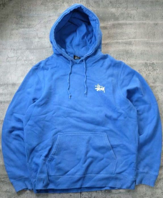 【希少】90s old stussy ビッグバックロゴ パーカー ブルー y2k