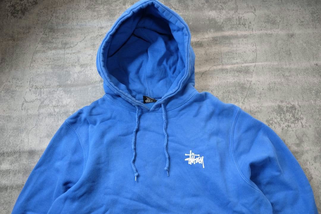 【希少】90s old stussy ビッグバックロゴ パーカー ブルー y2k